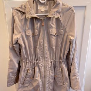 Beige MICHAEL Kors Zip Utility/Rain Coat